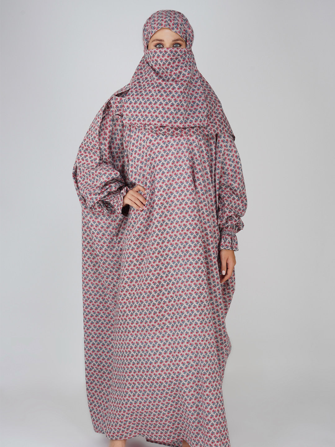 Nyla Grey Cotton Prayer Dress