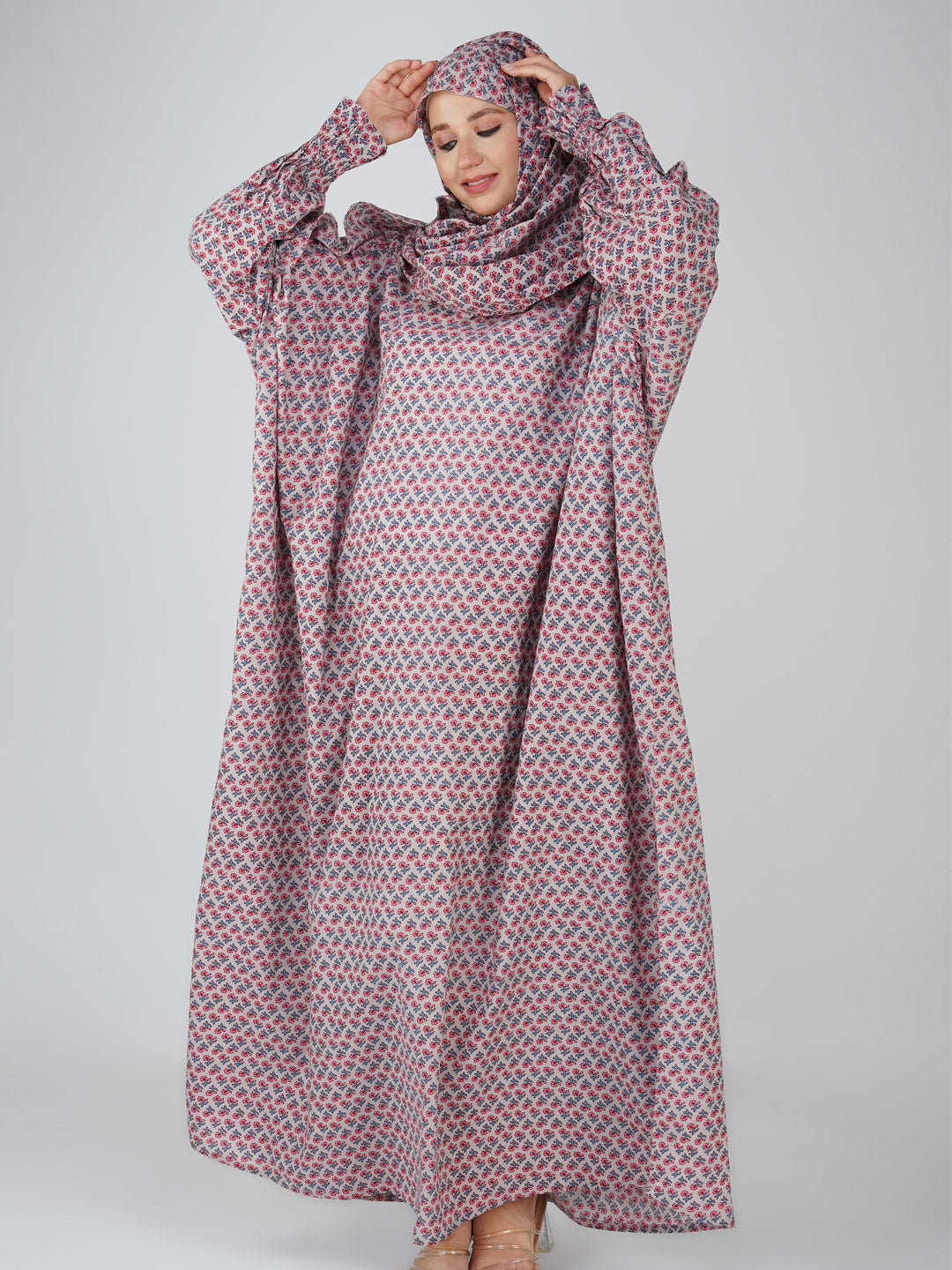 Nyla Grey Cotton Prayer Dress