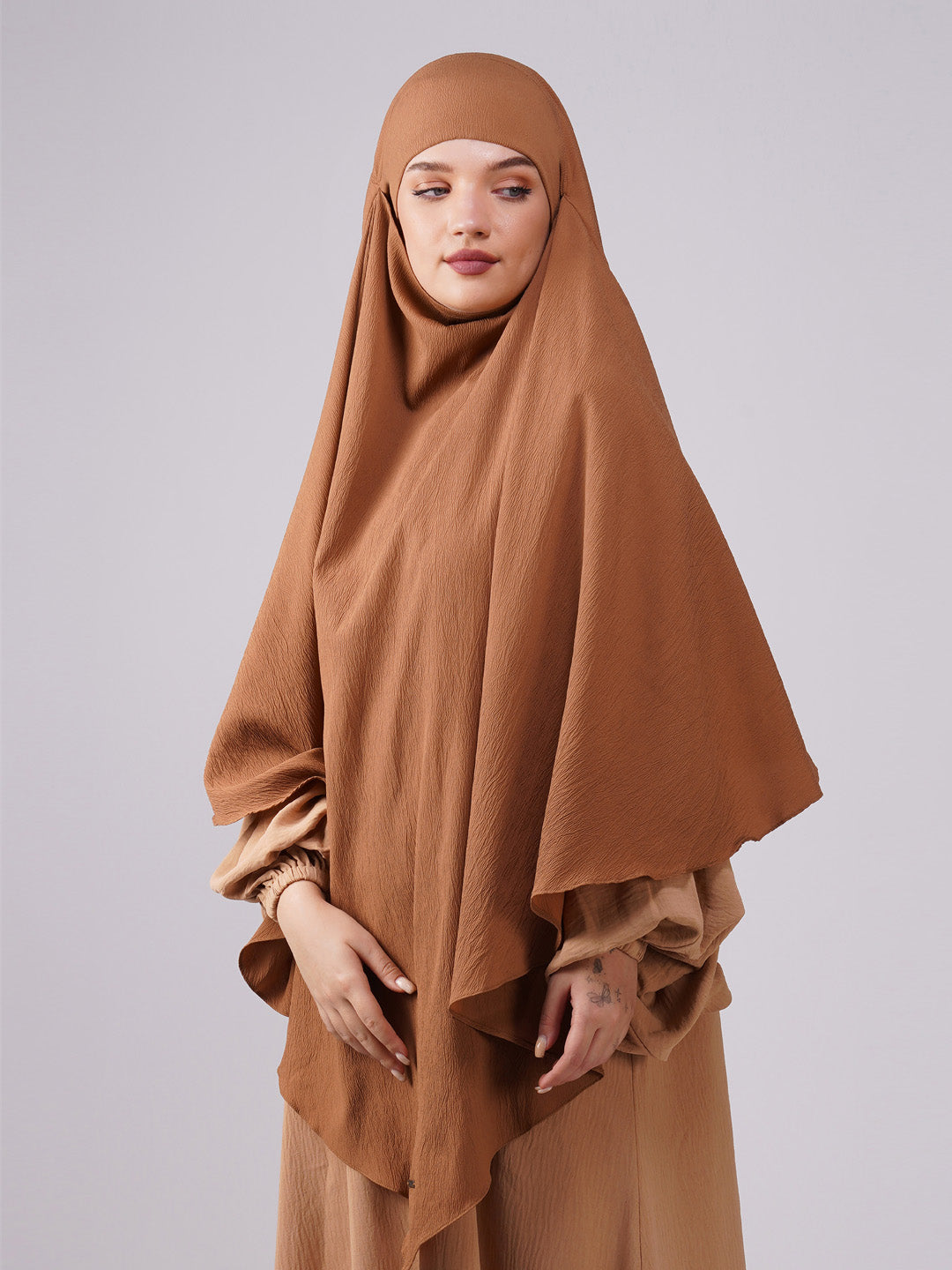 Single Layer Soft Poly Crinkle Khimar
