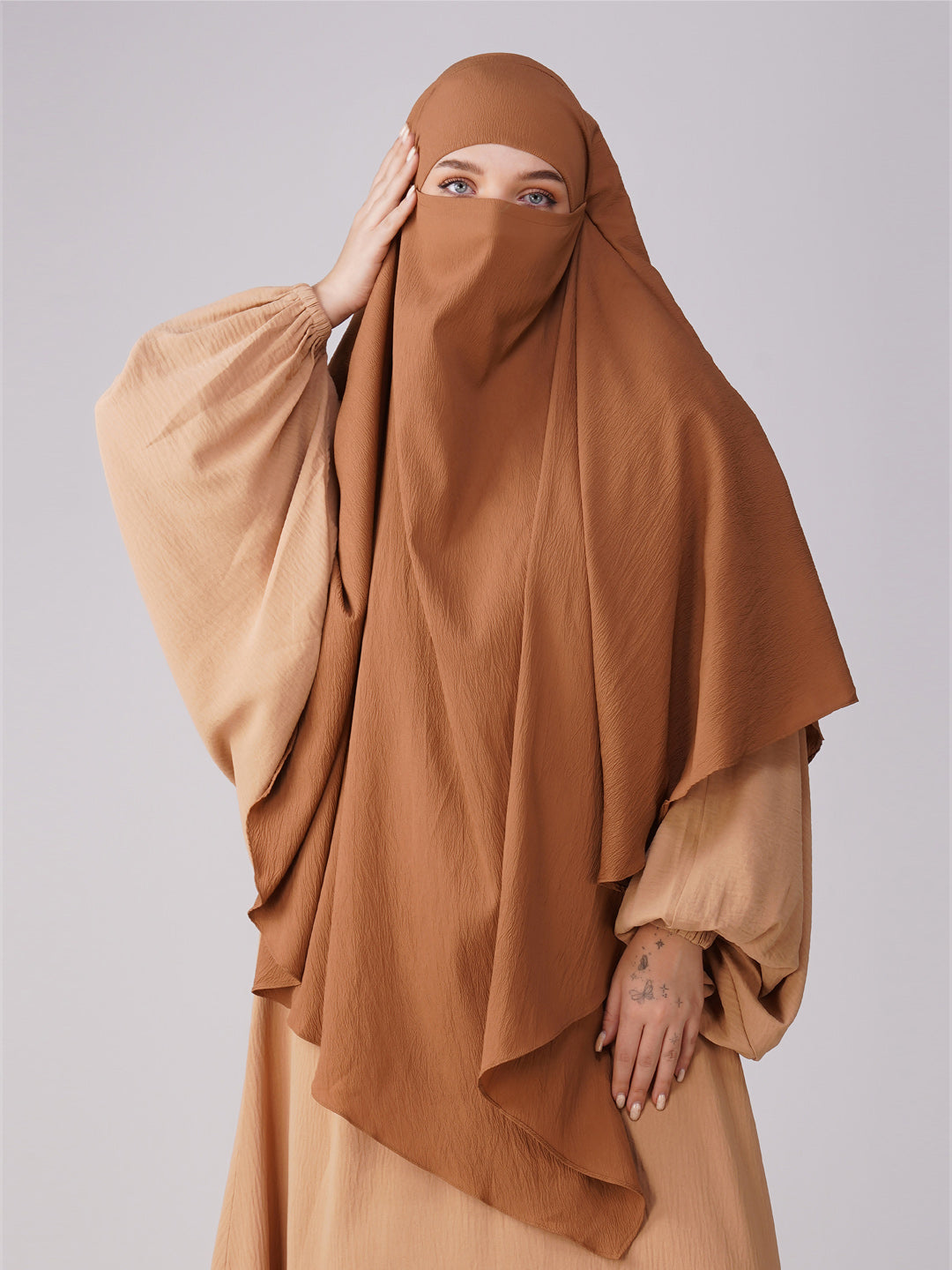Single Layer Soft Poly Crinkle Khimar