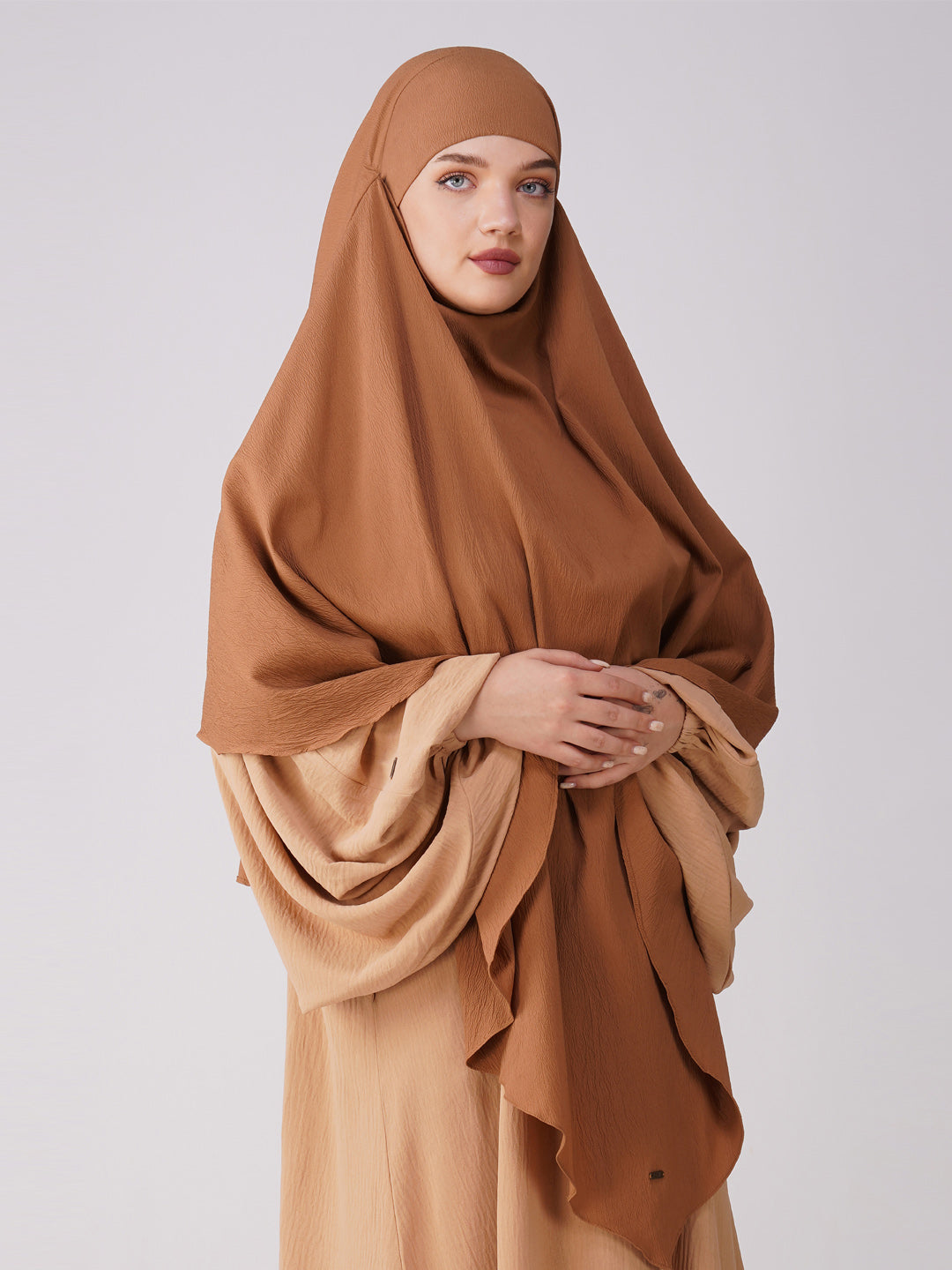 Single Layer Soft Poly Crinkle Khimar