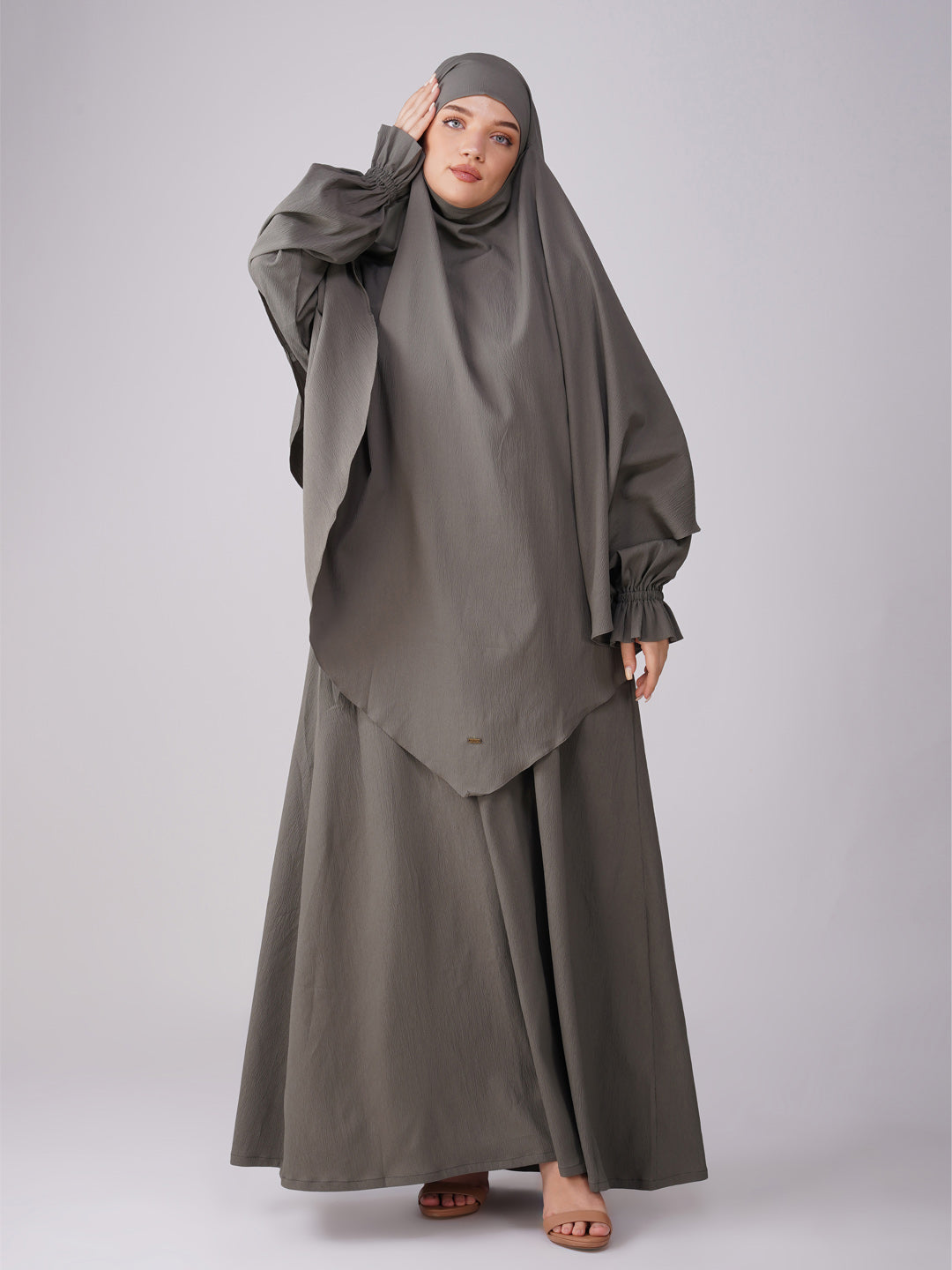 Single Layer Soft Poly Crinkle Khimar