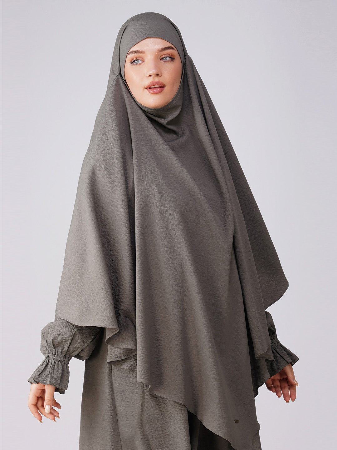 Single Layer Soft Poly Crinkle Khimar