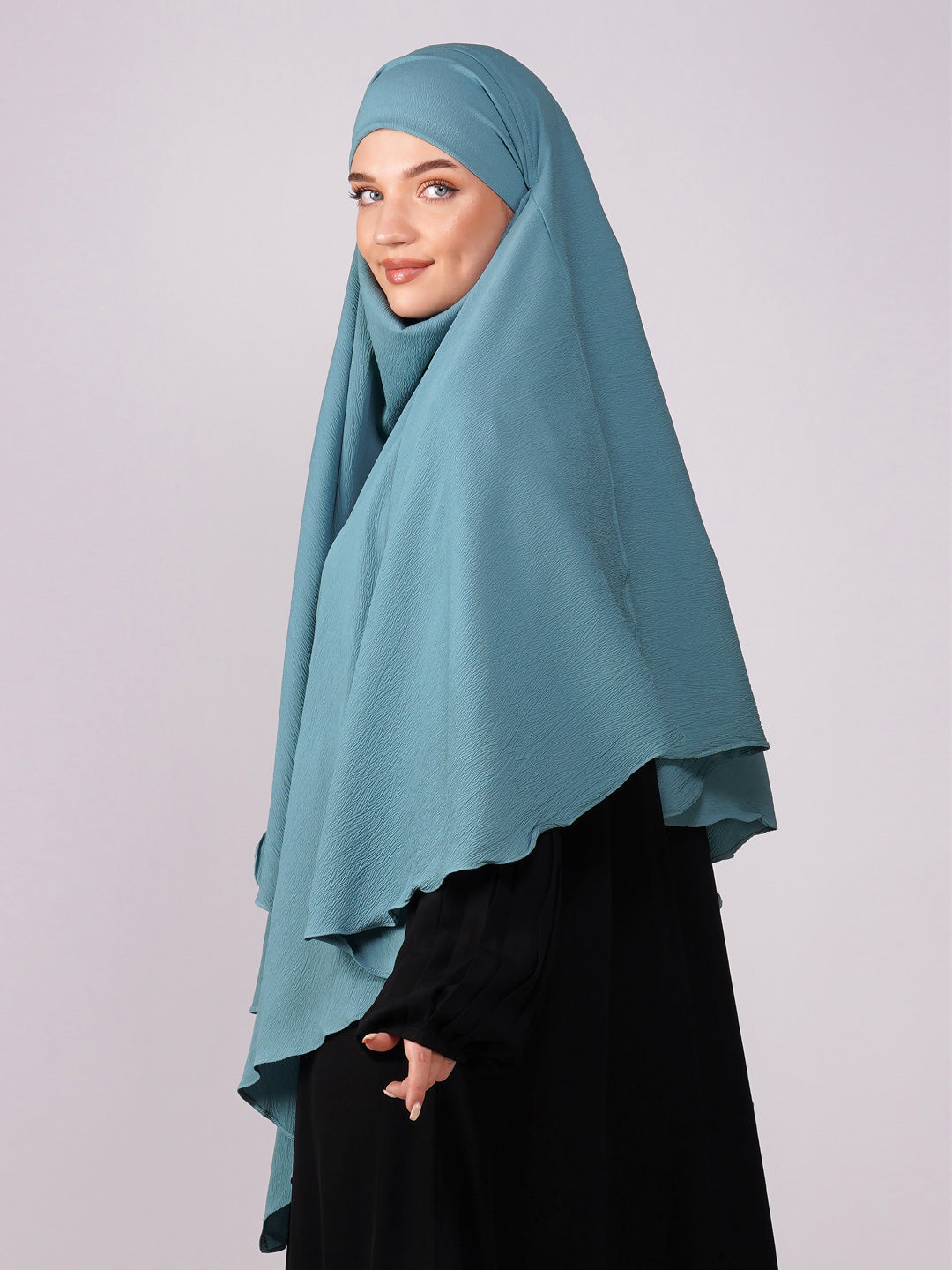 Single Layer Soft Poly Crinkle Khimar