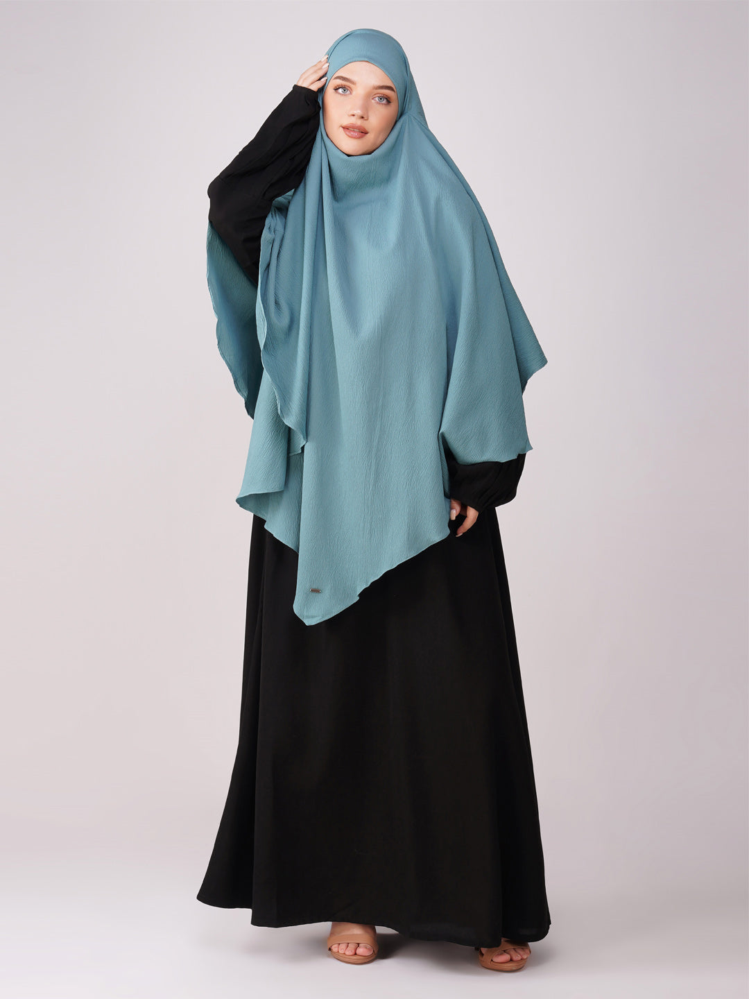 Single Layer Soft Poly Crinkle Khimar