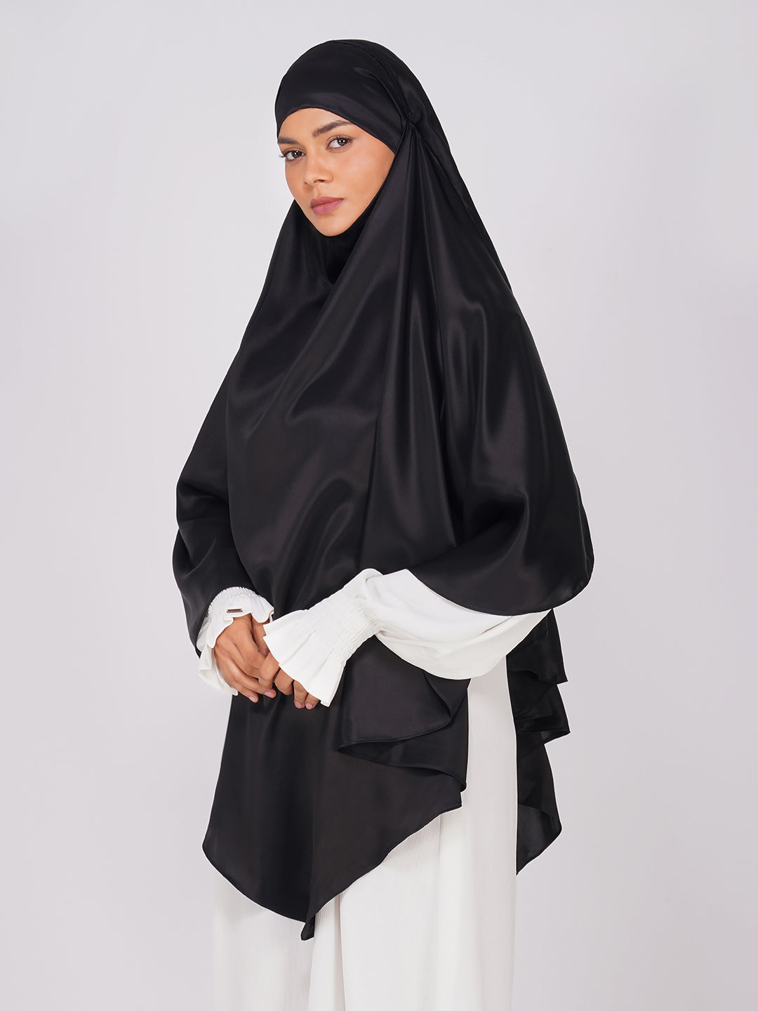 Single Layer Satin Khimar