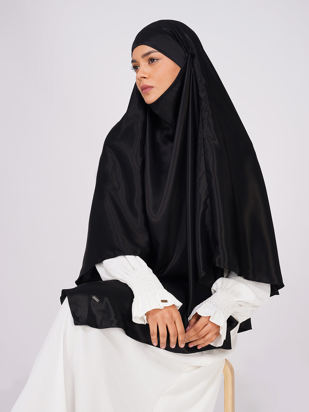 Single Layer Satin Khimar