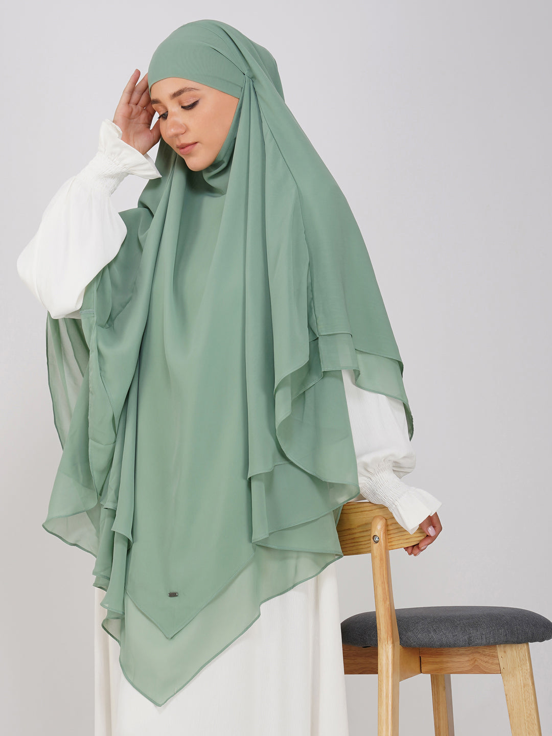 Double Layer Soft Georgette Khimar