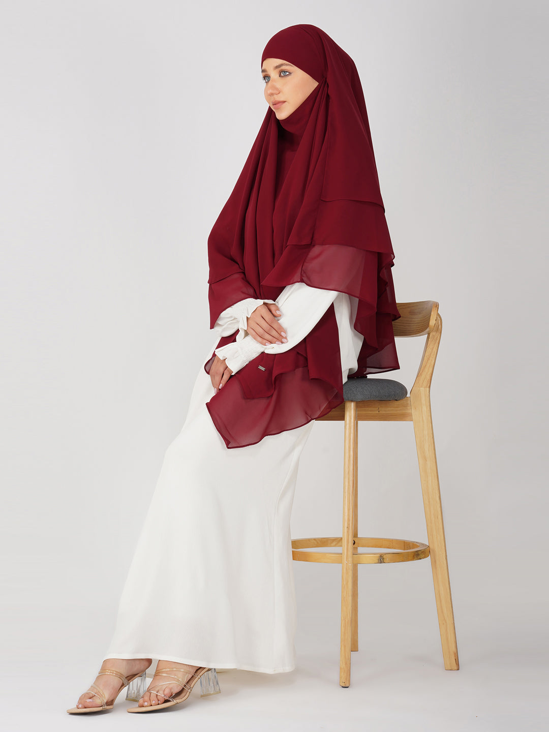 Triple Layer Soft Georgette Khimar