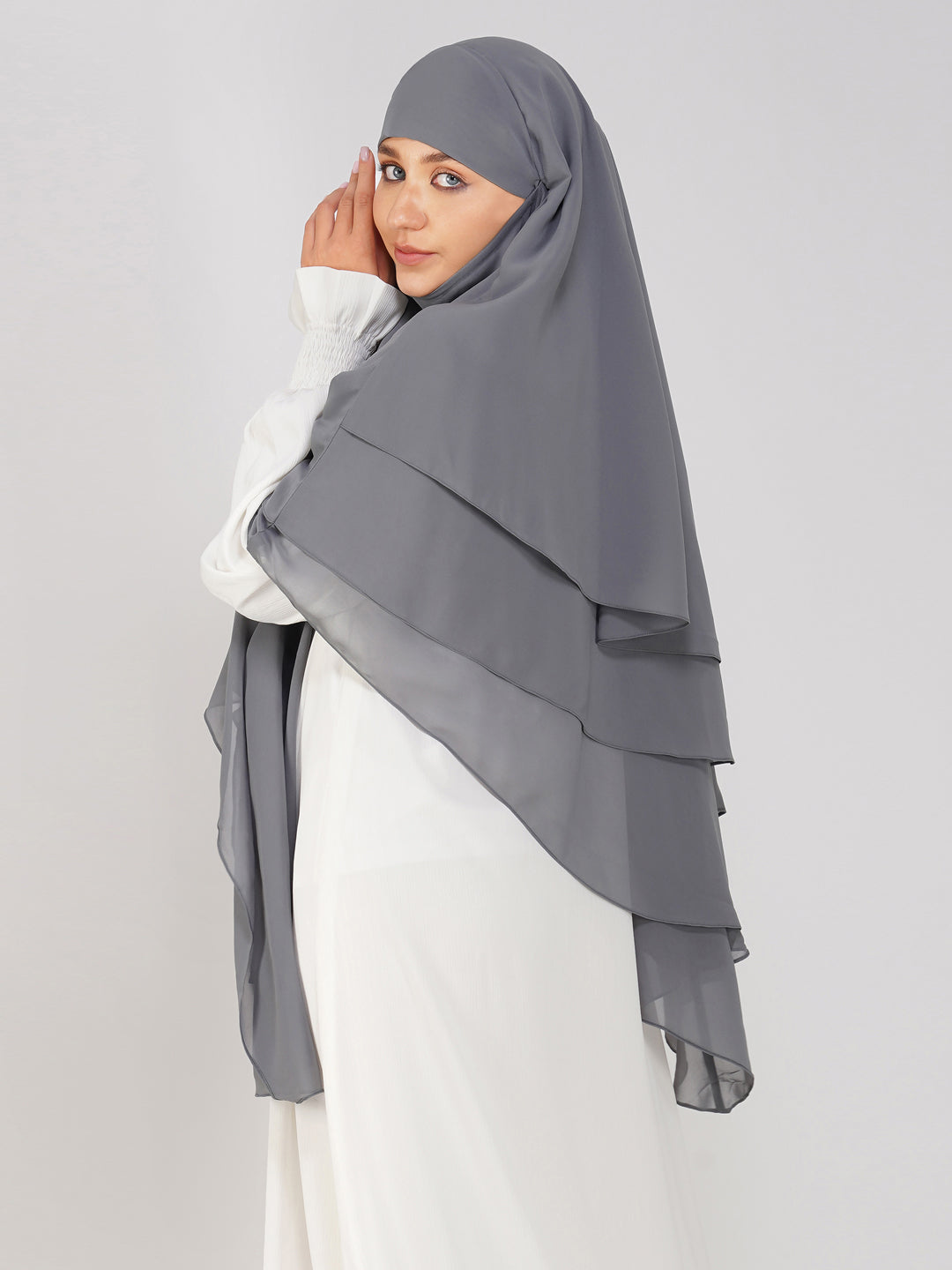 Triple Layer Soft Georgette Khimar