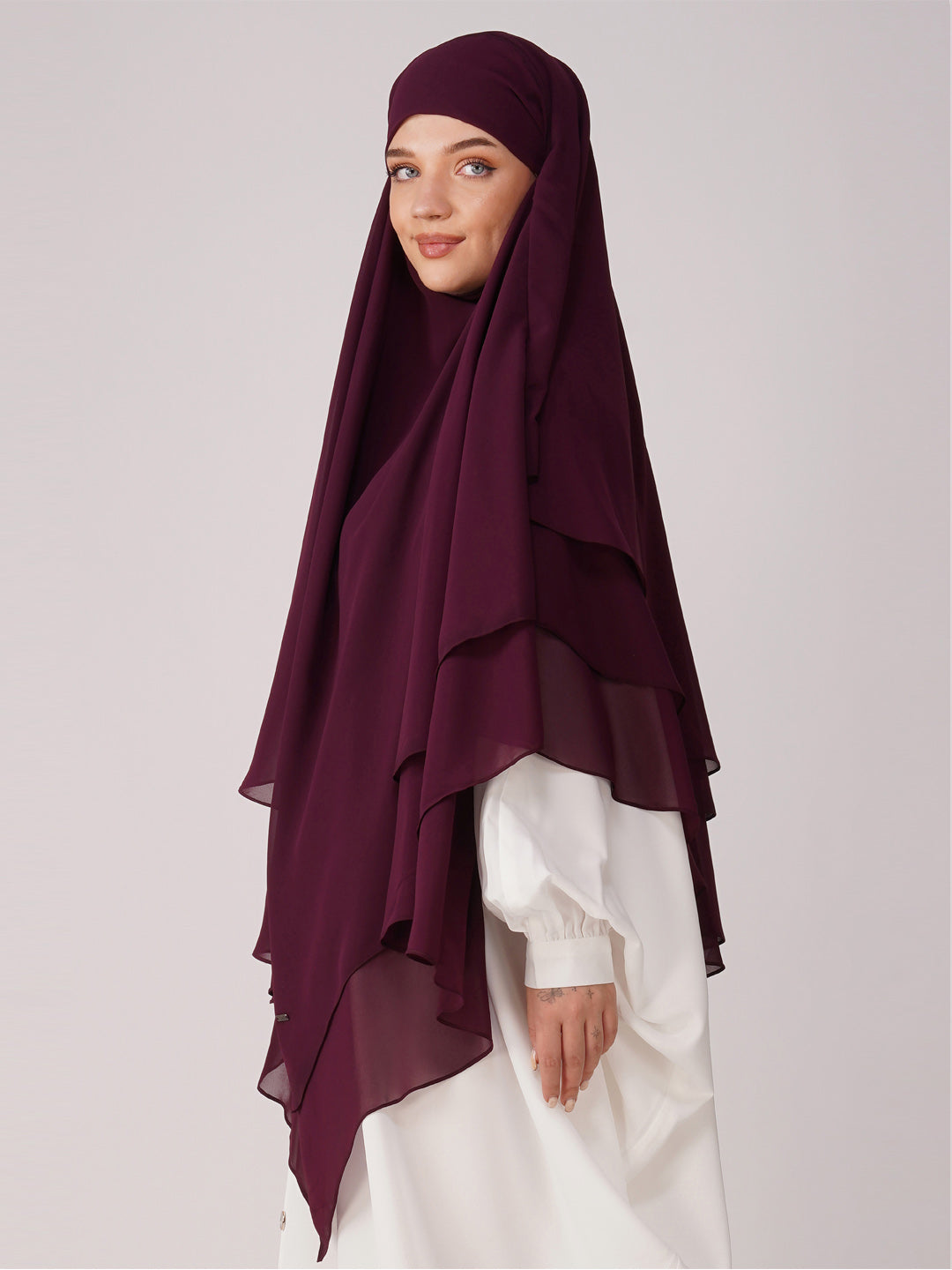 Triple Layer Soft Georgette Khimar