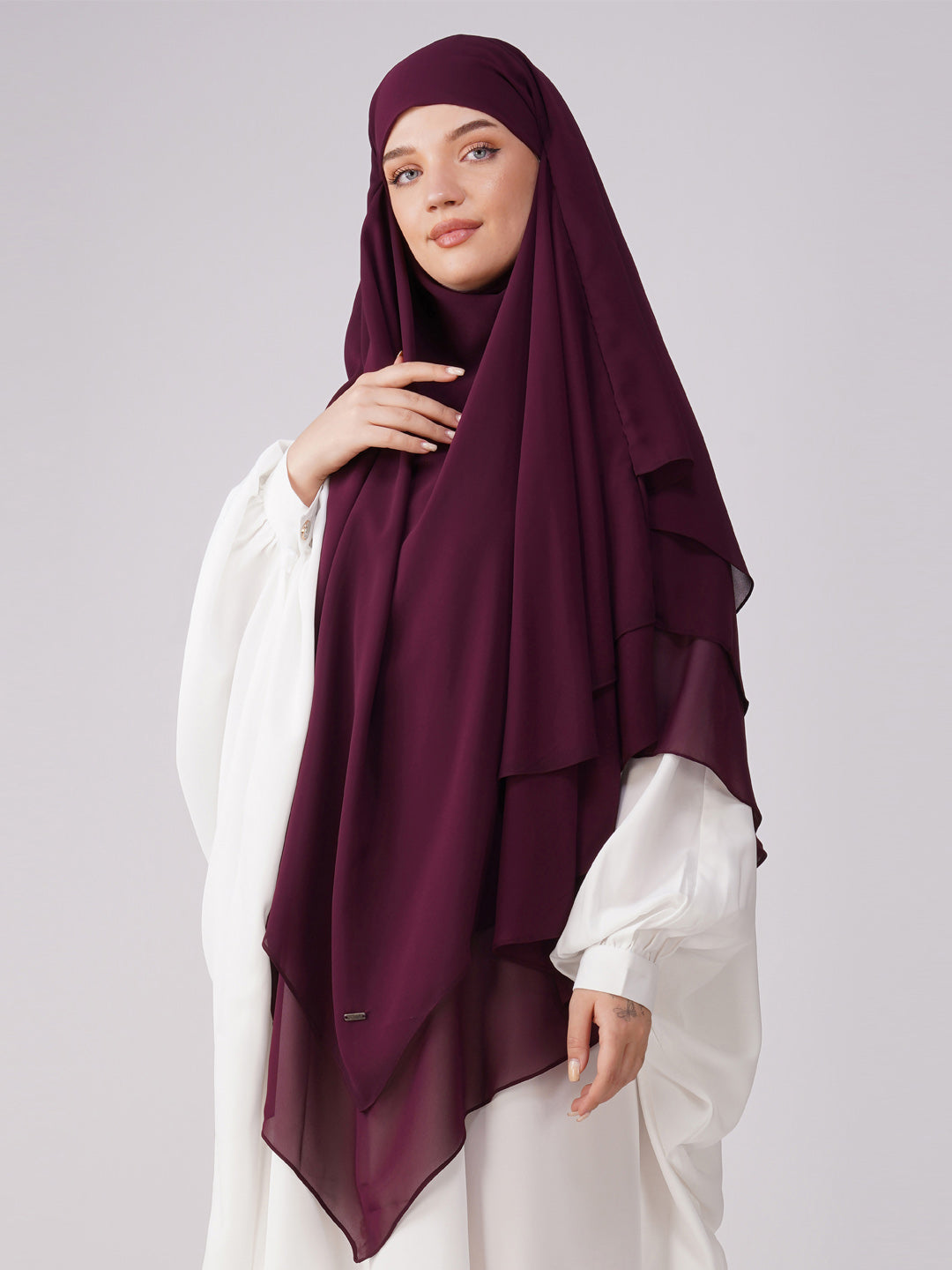 Triple Layer Soft Georgette Khimar