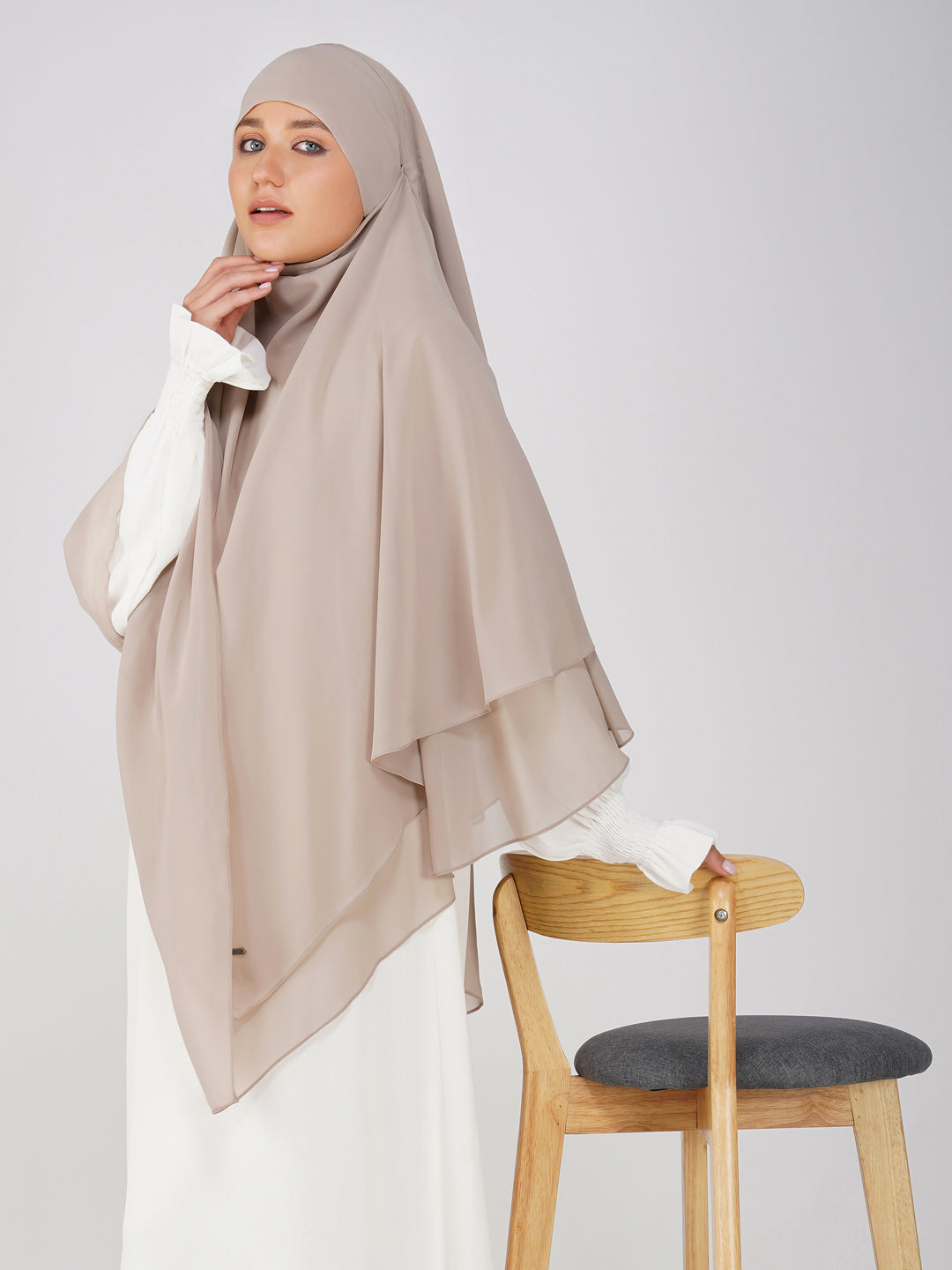 Triple Layer Soft Georgette Khimar