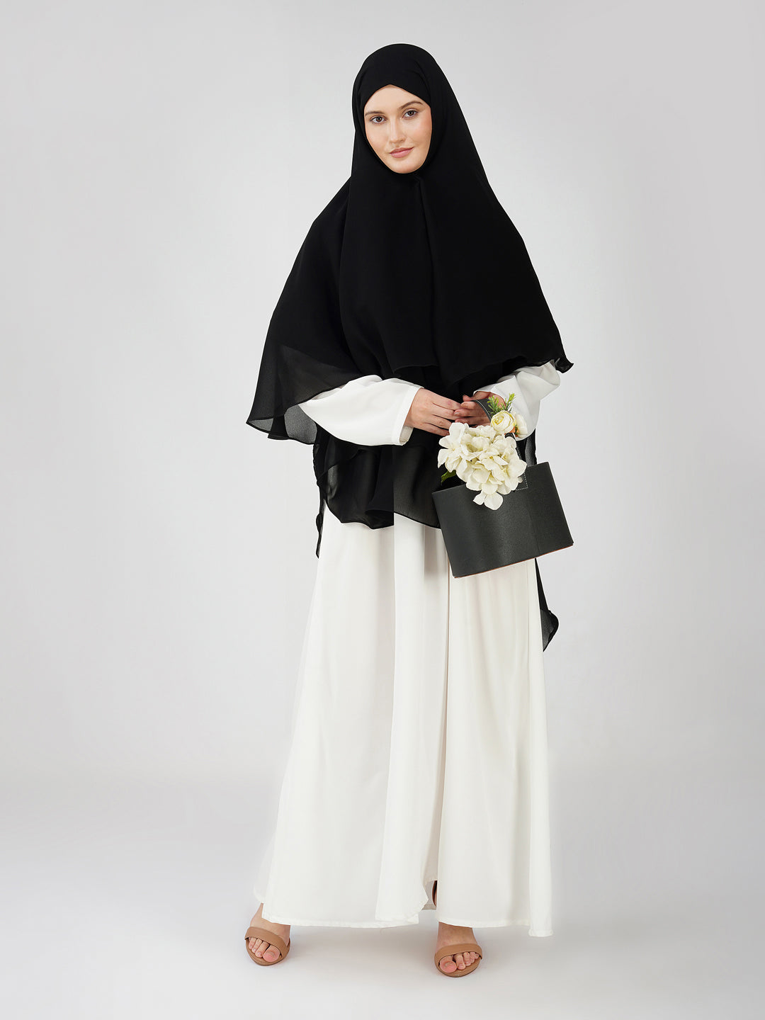 Triple Layer Cape Soft Georgette Khimar