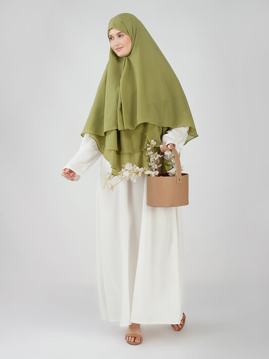 Triple Layer Cape Soft Georgette Khimar