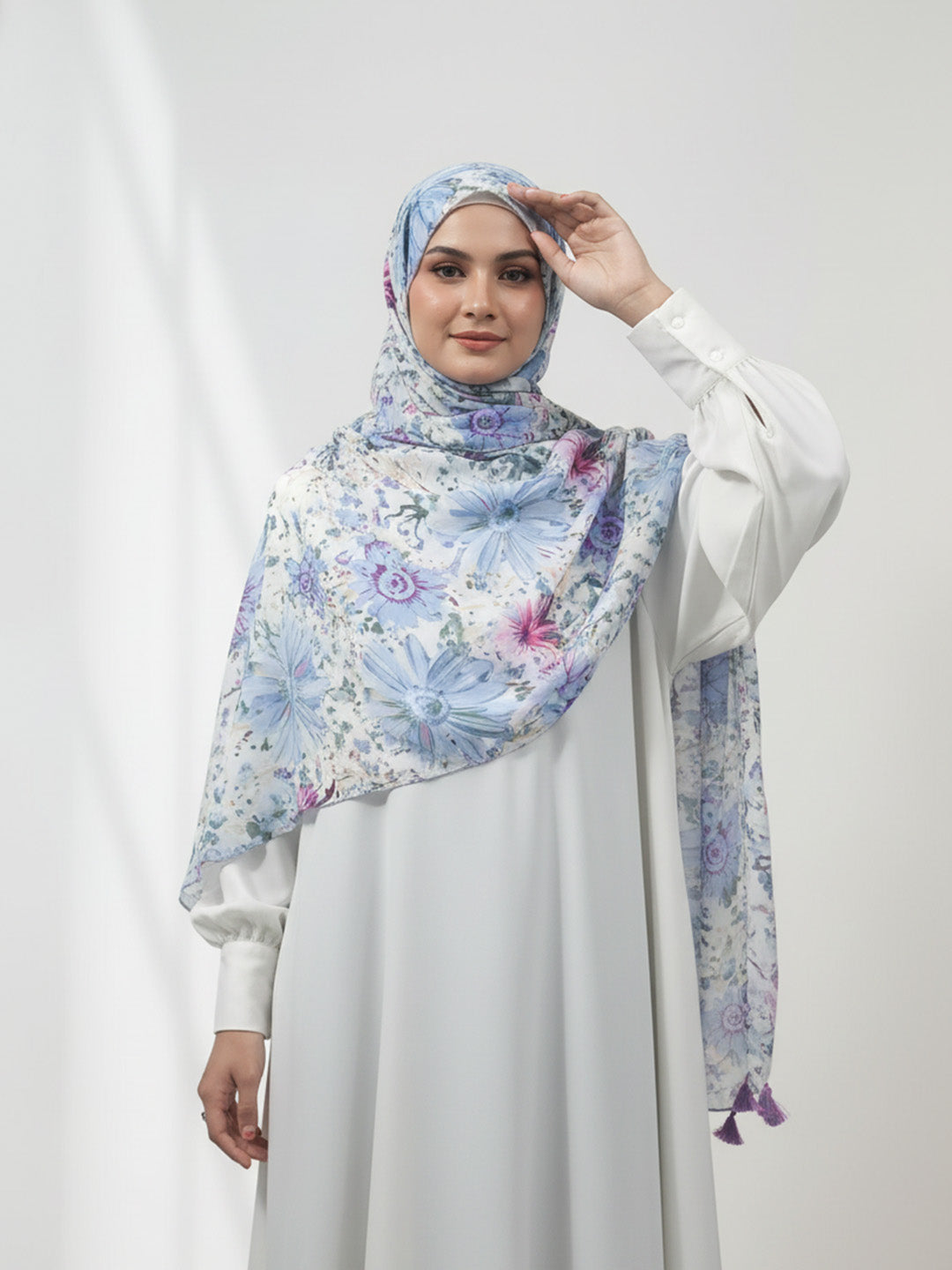Bahr Multicolour Printed Tassel Hijab