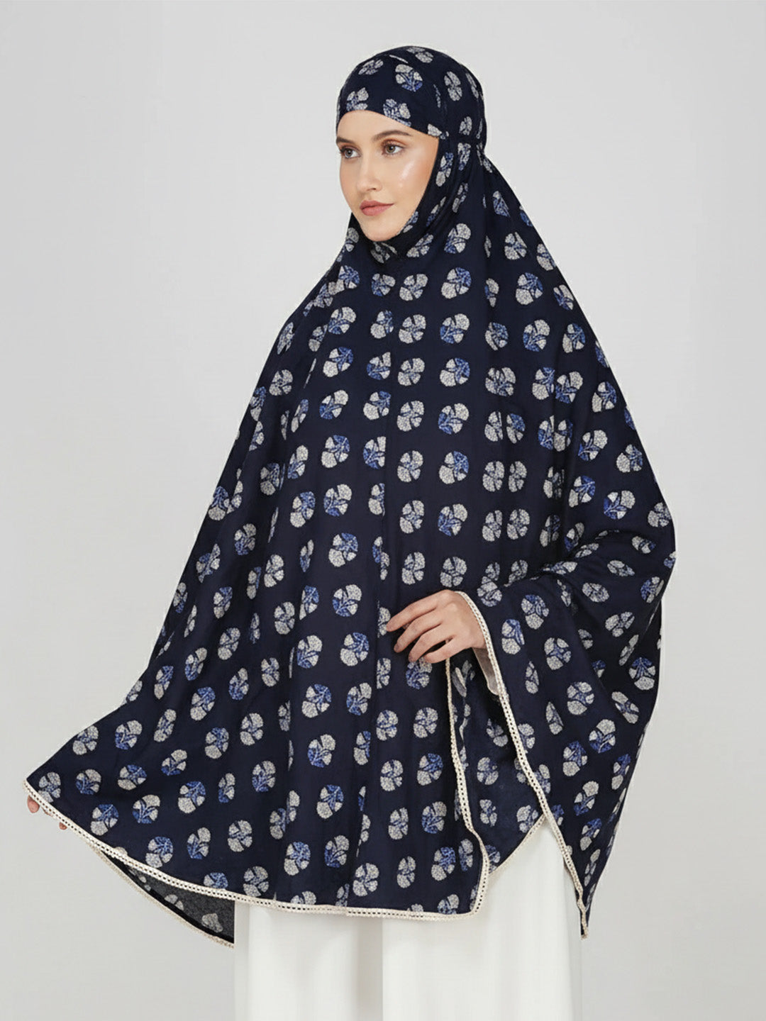 Line Art Floral Rayon Namaz Makhna