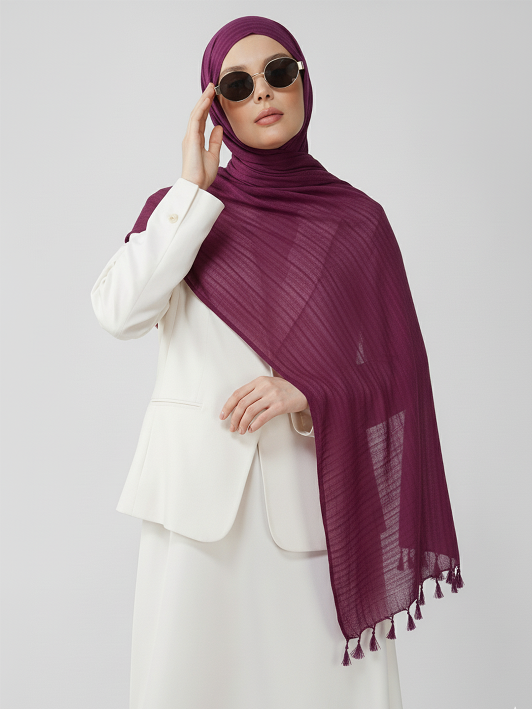 Naira Cotton Viscose Tassel Hijab