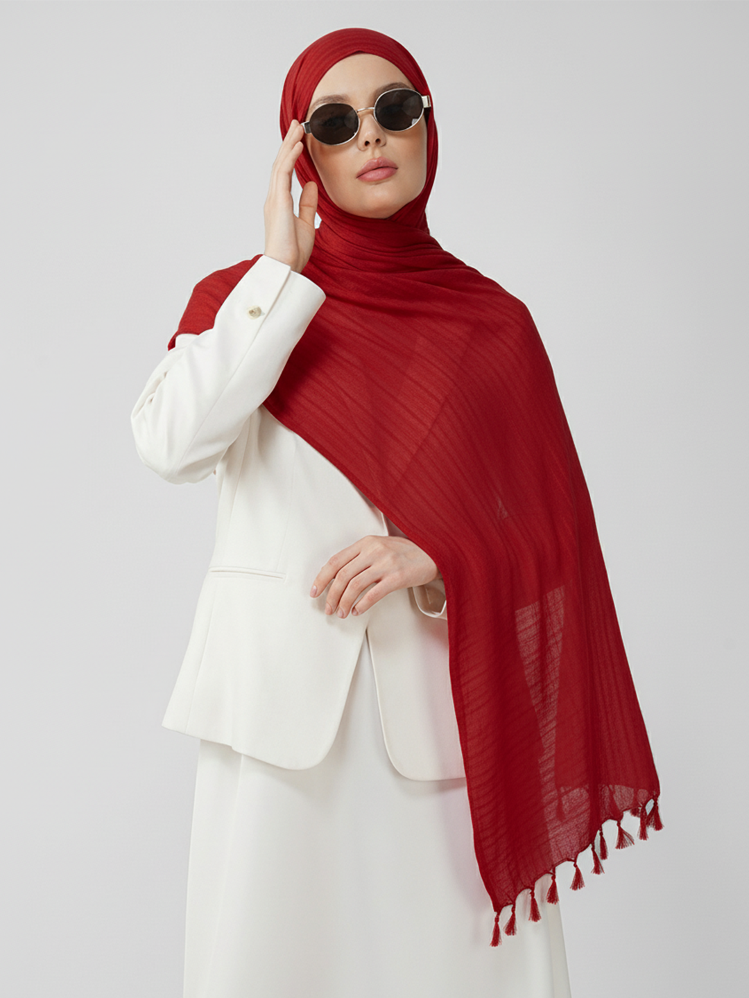 Naira Cotton Viscose Tassel Hijab