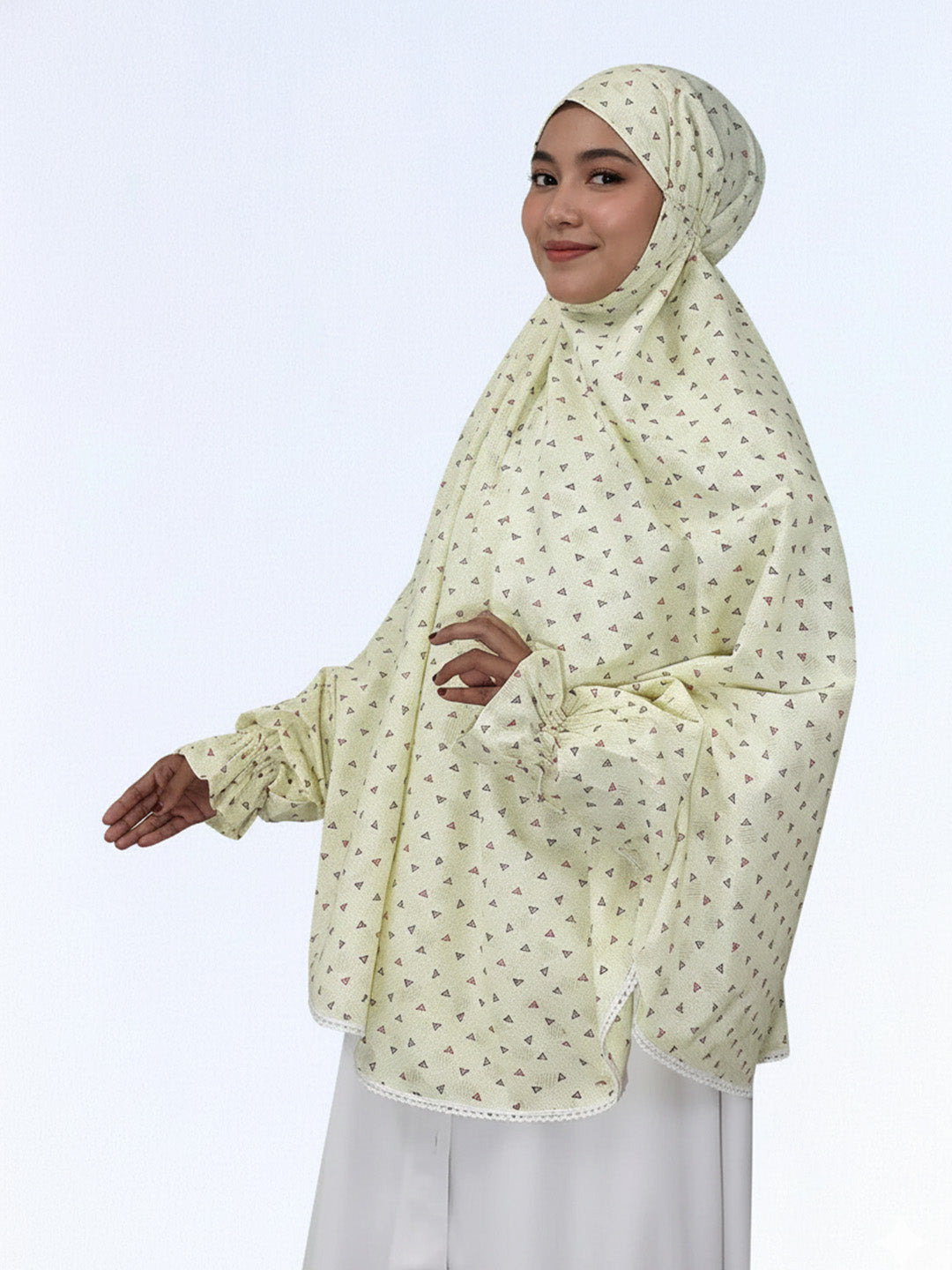 Yellow Pyramid Cotton Blend Namaz Makhna